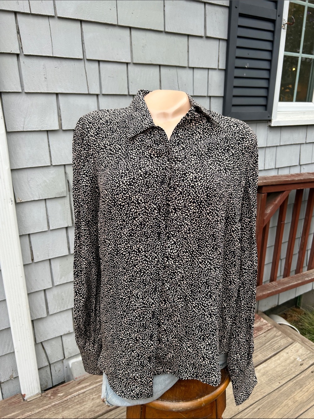 By TiMo Printed Dress Shirt - Classic Collared Button-Up - S- viscose